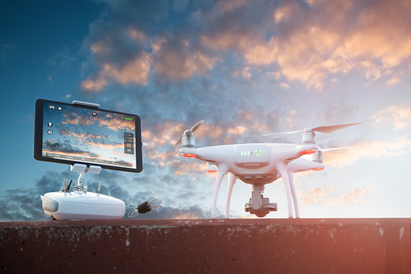 Aerial Cinematography services image of drone and tablet